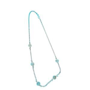 Small Silver Necklace with circle accents